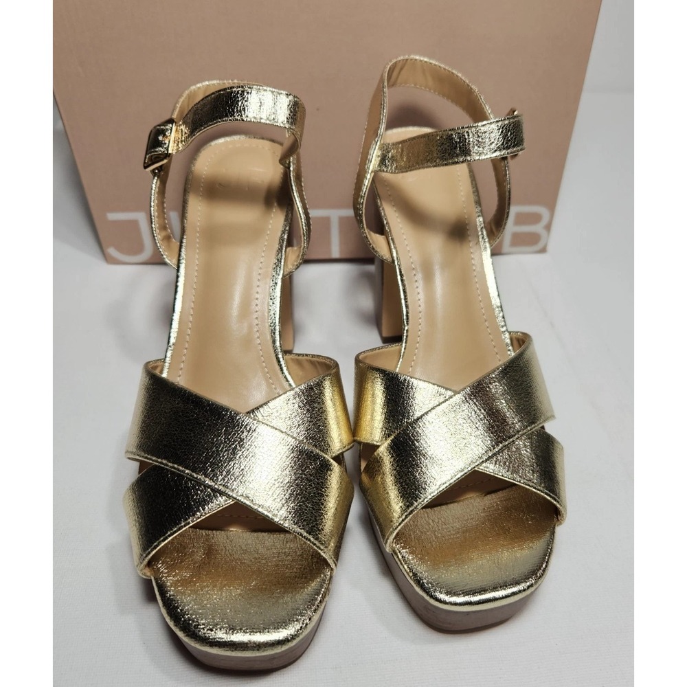 Just Fab Tina Crossover Womens Gold Sandals Size 8 - Picture 2 of 7